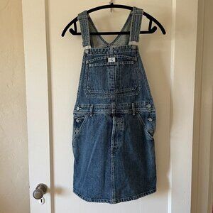 Vintage Medium Wash Denim Overall Dress - Calvin Klein